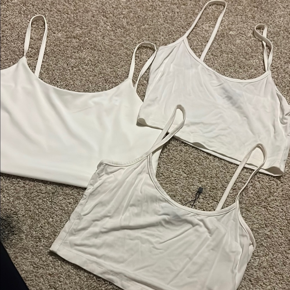 Women's White Camisole Tops (3)